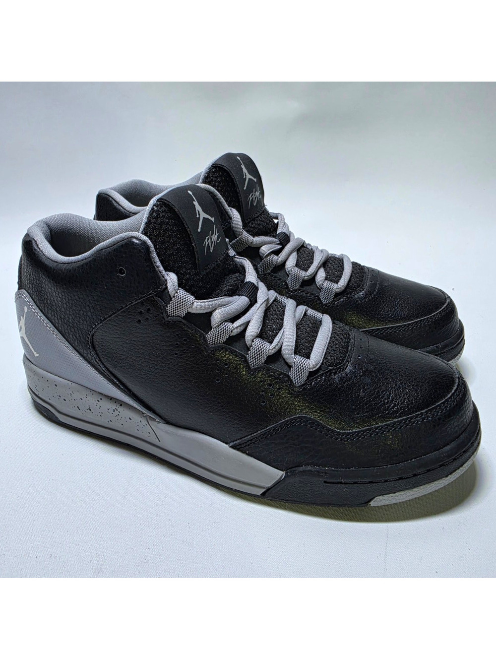 Jordan Jordan Flight Kids Black/Gray Mid Top Sneakers US 3Y UK 2.5 EU 35